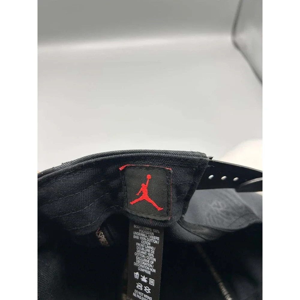 Air Jordan Hat Men Black‎ Cement Elephant Metal Logo Jumpman Snap Back Cap
